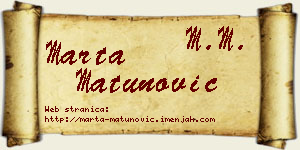 Marta Matunović vizit kartica